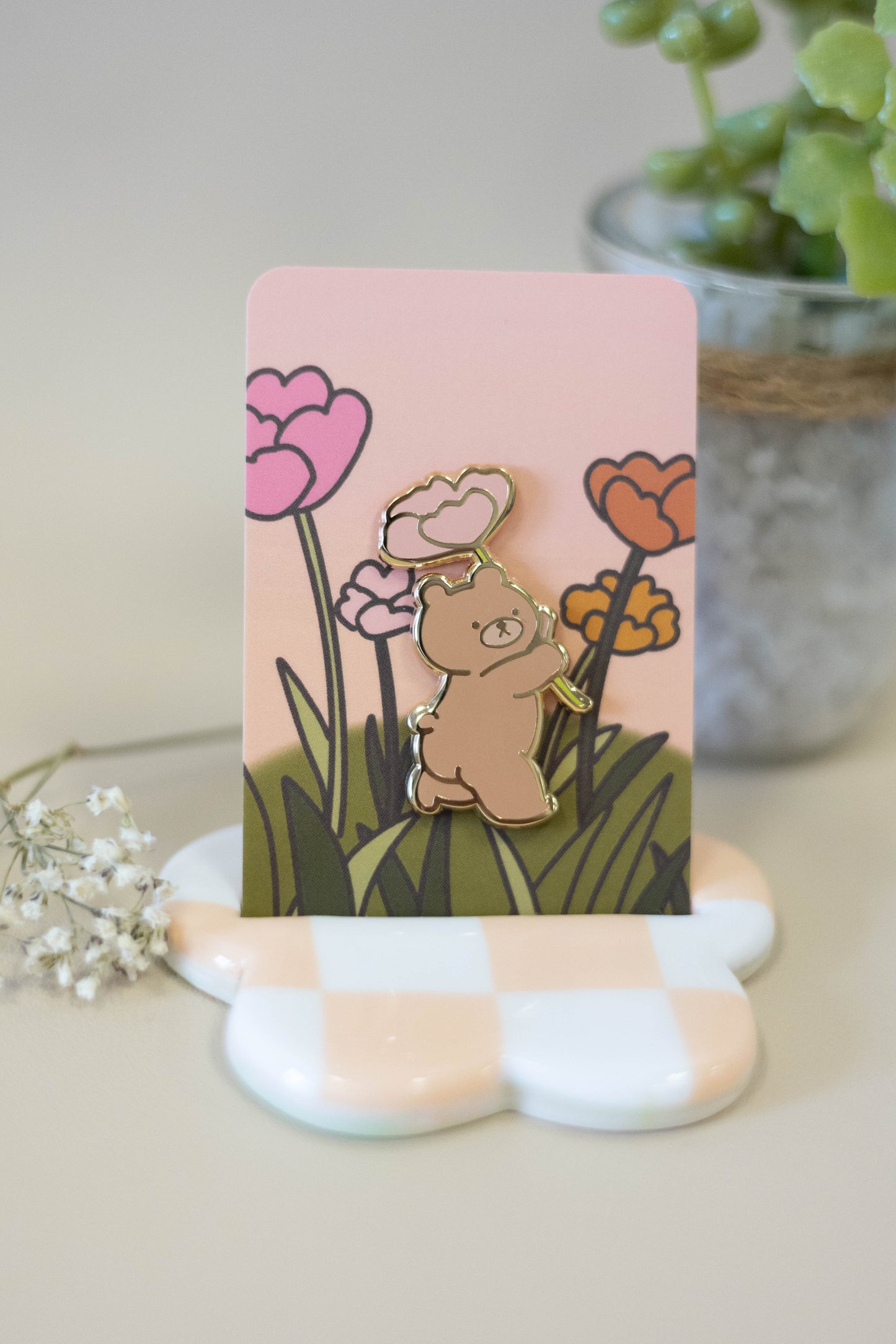 Flower Bear Pin
