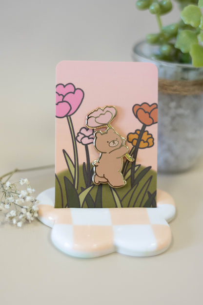 Flower Bear Pin