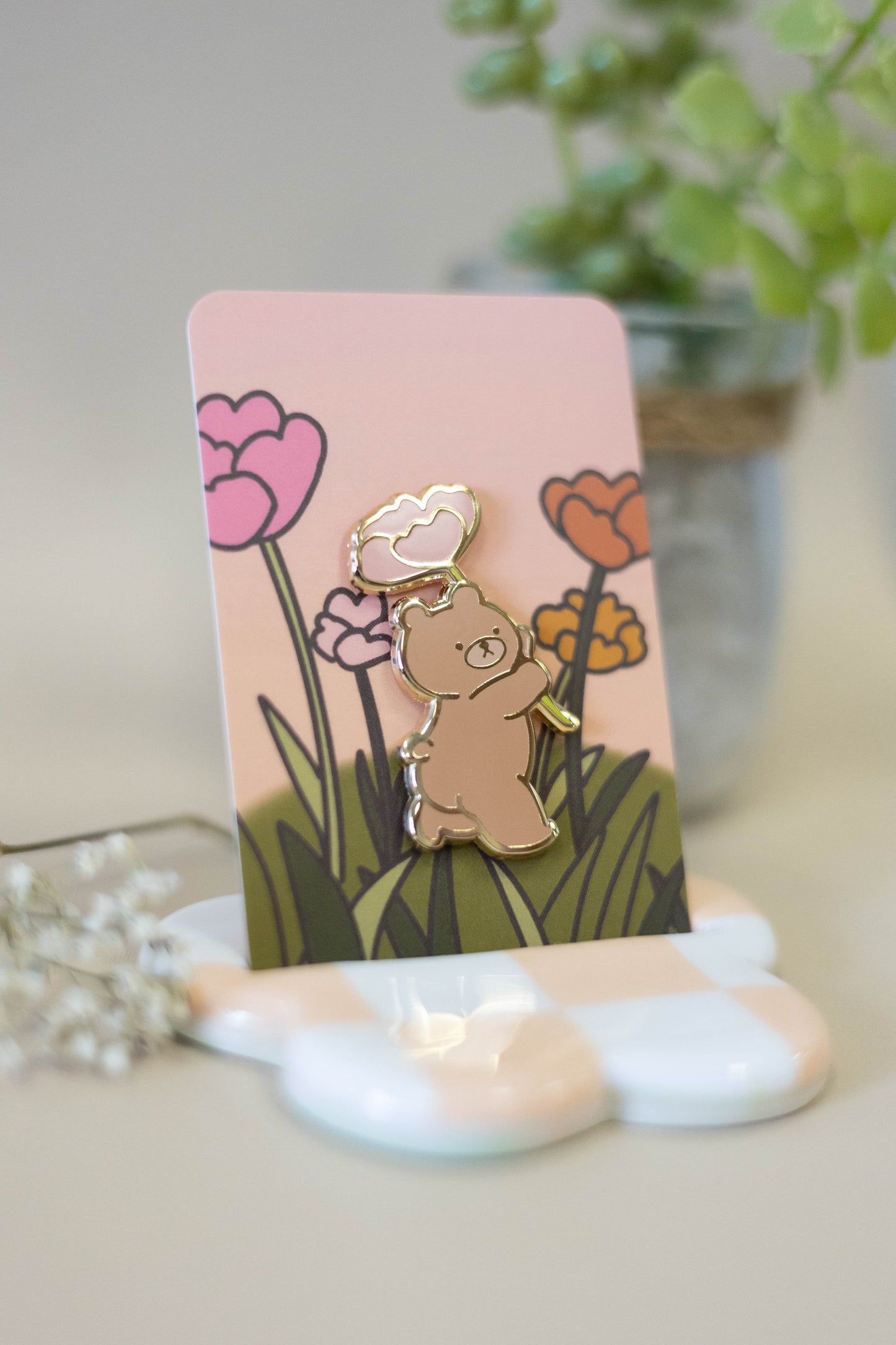 Flower Bear Pin