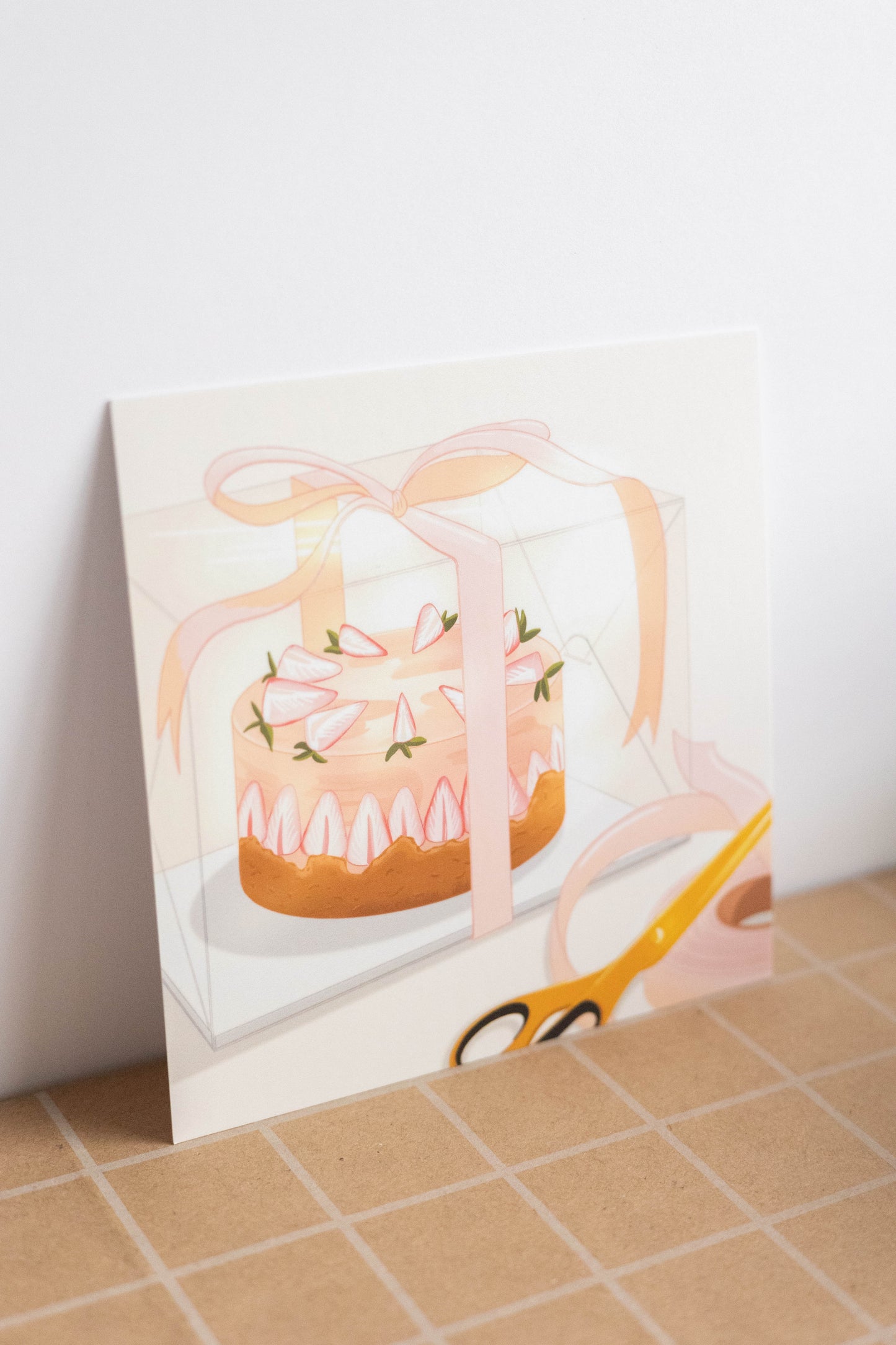Strawberry Cake Box Art Print