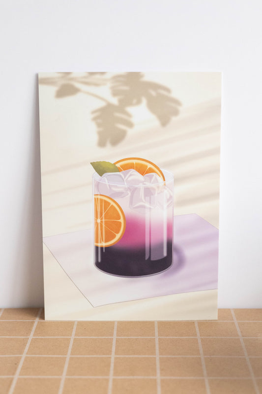 Crafti Boba Sunset Drink Art Print