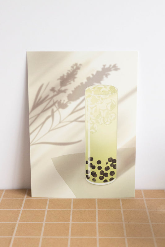 Crafti Matcha Boba Drink Art Print