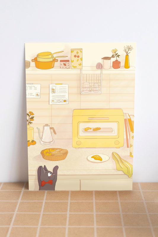 Jiji in the Kitchen Art Print